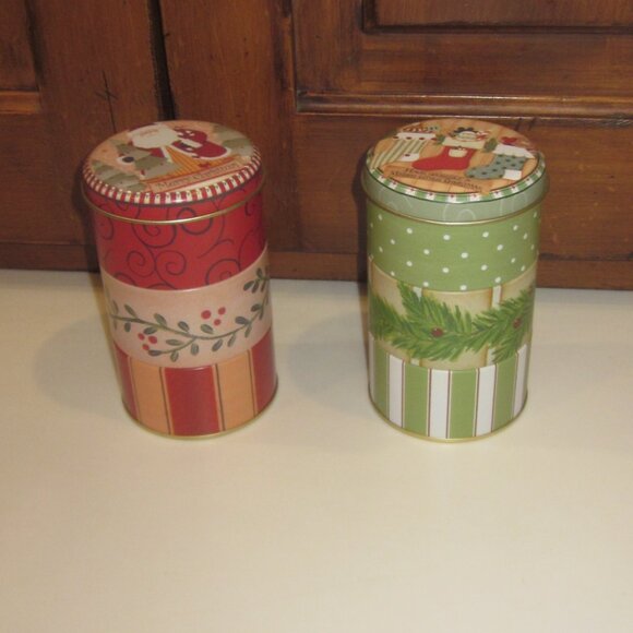 Santa's Workbench 3 Candle Tins Christmas - Picture 2 of 4